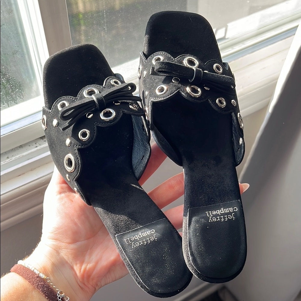 Jeffrey Campbell Black suede kitten heels